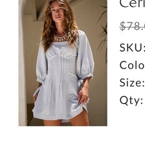 Free People Light Blue Mini Dress